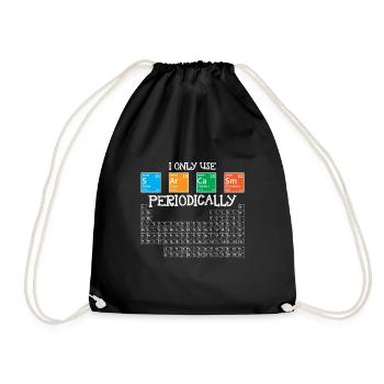 I Only Sarcasm Periodically Funny Science Theme - Drawstring Bag - black - Front