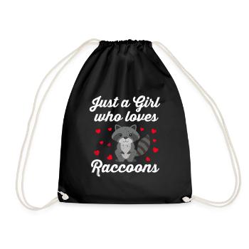 Raccoon Marder Racoon Animal Gift Ferrets - Drawstring Bag - black - Front