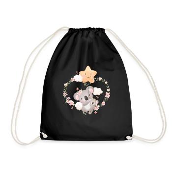 Doux koala bébé avec Koalamama - Sac de sport léger - noir - Devant