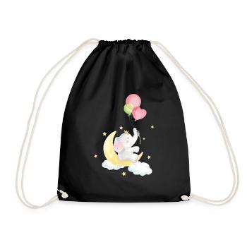 Doux éléphant bébé - Sac de sport léger - noir - Devant