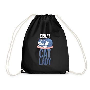 Cat Crazy Cats Lady Lady - Drawstring Bag - black - Front