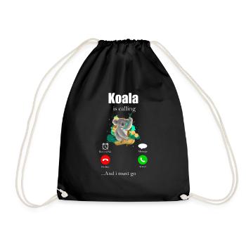 Koala ours animal cadeau zoo dormir marstonne - Sac de sport léger - noir - Devant