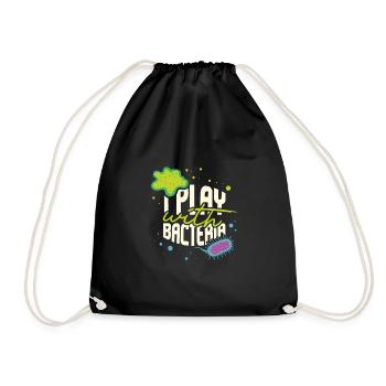 I Play With Bacteria Funny Biology Teacher - Drawstring Bag - black - Front