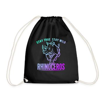 Rhinocéros Afrique Désert Désert Sauvons - Sac de sport léger - noir - Devant