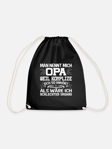 Opa und Enkel Bestes Team lustiger Spruch Großvati - Turnbeutel - Schwarz