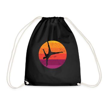 Gymnastik Sunset Turner Retro Turnen Vintage Kunst - Turnbeutel - Schwarz - Vorne