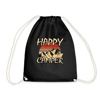 campeur heureux - Sac de sport léger - noir - Devant