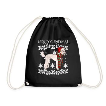 Joyeux Noël Ornement Caniche Noël Santa - Sac de sport léger - noir - Devant