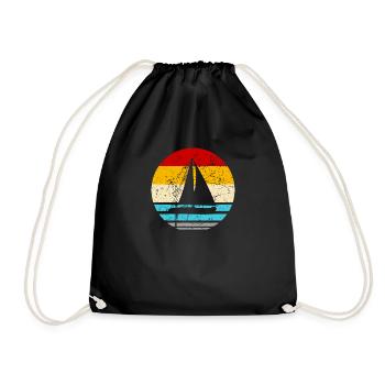 Segeln Segelboot Boot Kapitän Segelschiff Meer See - Turnbeutel - Schwarz - Vorne