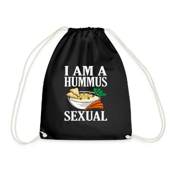 I Am Hummus Lover Hummus Funny Hummus - Drawstring Bag - black - Front