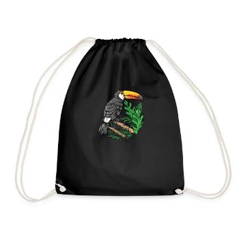 Toucan Costa Rica Tucan Tropical Bird Caribbean Motif - Drawstring Bag - black - Front