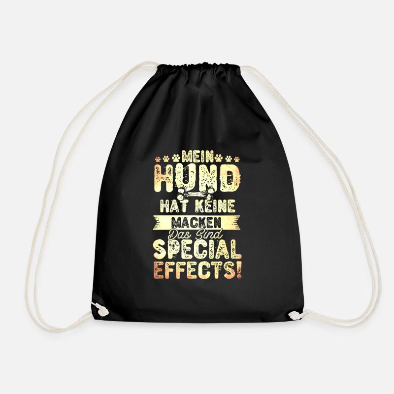 Hund Macken Special Effect Lustiger Hunde Spruch - Turnbeutel - Schwarz