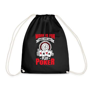 Poker Geschenk Pokerchips Karten Casino All in - Turnbeutel - Schwarz - Vorne