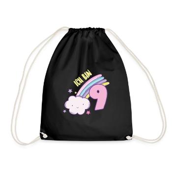 Fille J’ai 9 ans 9 anniversaire Pinker - Sac de sport léger - noir - Devant