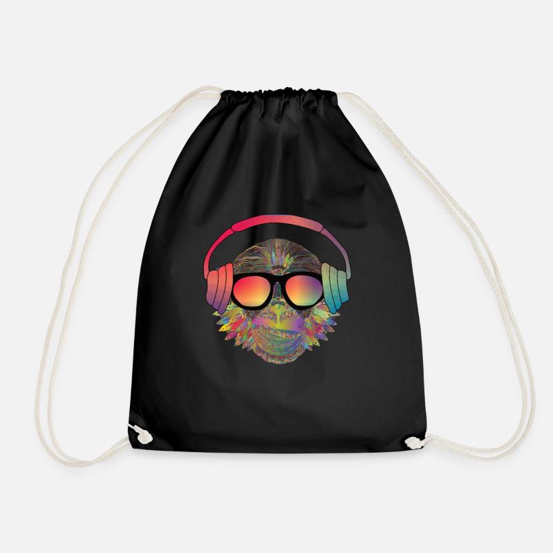 Techno Affe Rave DJ Music Electro Festival - Turnbeutel - Schwarz