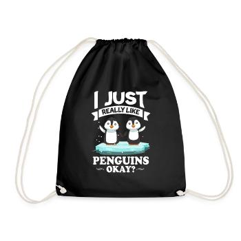 Pingouin Tshirt pour l’oiseau de manchot empereur hiver animal - Sac de sport léger - noir - Devant