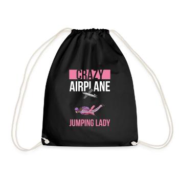 Skydiving Design for a Skydiving Woman - Drawstring Bag - black - Front