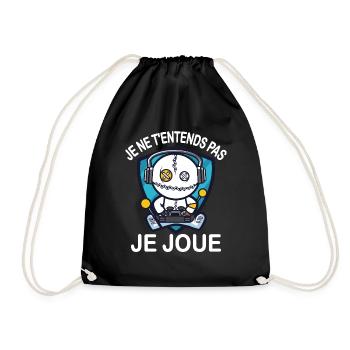 Je ne t'entends pas je joue - Sac de sport léger - noir - Devant
