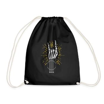 Rock n Roll Skeleton Guitar Music Lover - Turnbeutel - Schwarz - Vorne