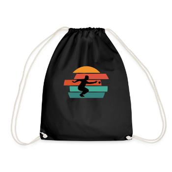 Boule Petanque Boccia Boule Player Boules Ball - Drawstring Bag - black - Front
