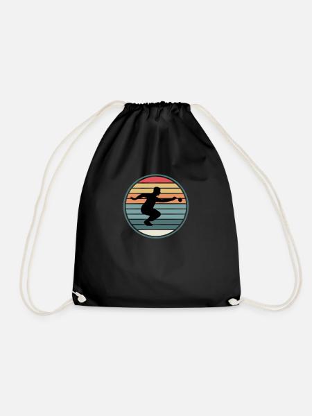 Boule Petanque Boccia Boule Player Boules Ball - Drawstring Bag - black