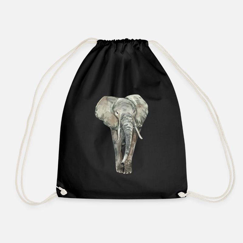 Elefant - Turnbeutel - Schwarz