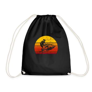 Jetski Water sports Jetboat Beach Waterskiing Sport - Drawstring Bag - black - Front
