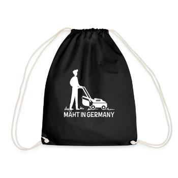 Mäht in Germany Lustiger Gärtner Spruch Garten - Turnbeutel - Schwarz - Vorne