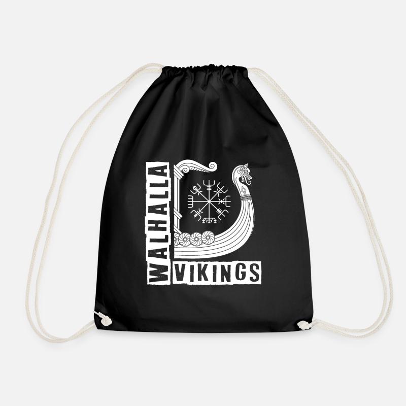 Walhalla Vikings - Drawstring Bag - black