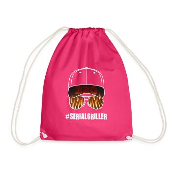 Serial Griller Grillen BBQ - Turnbeutel - Fuchsia - Vorne