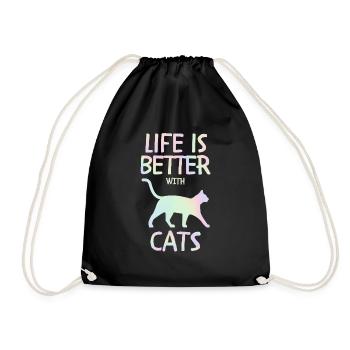 La vie est un cadeau de chat avec les chats - Sac de sport léger - noir - Devant