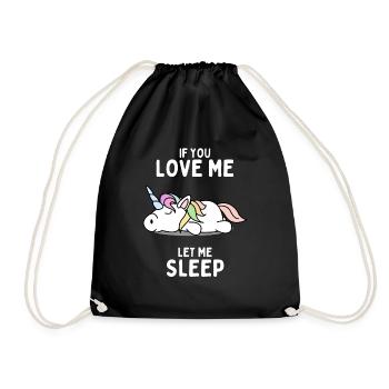 Licorne endormie Cadeau amusant - Sac de sport léger - noir - Devant