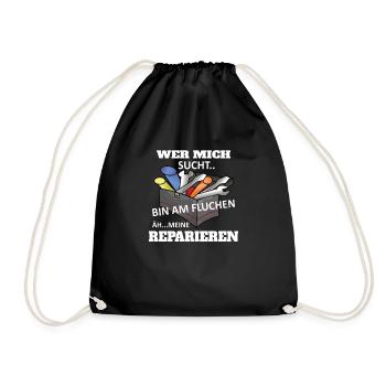 Lustiges Heimwerker Handwerker Design - Turnbeutel - Schwarz - Vorne