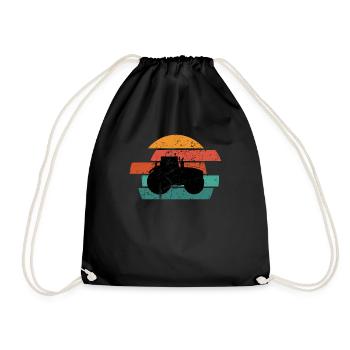 Tractor Farmer Trecker Farm Farm Farm Farm Yard - Drawstring Bag - black - Front