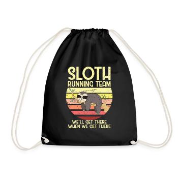 Sloth Running Team Läufer Faultier Müde Laufen - Turnbeutel - Schwarz - Vorne