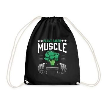 Vegan Muscles Plant-Based Fitness Athlete - Drawstring Bag - black - Front