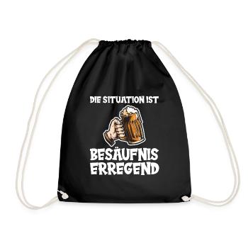 Die Situation ist Besäufnis erregend - Turnbeutel - Schwarz - Vorne