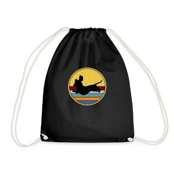 Teckel chien blaireau chien de toit poils rugueux Amour du chien - Sac de sport léger - noir - Devant