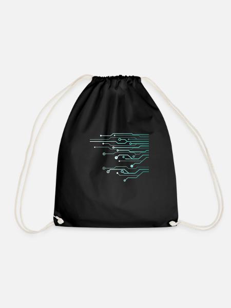 Computer Circuit Engineer Computer Nerd - Drawstring Bag - black