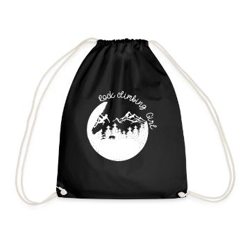 Rock Climbing Girl (2) - Drawstring Bag - black - Front