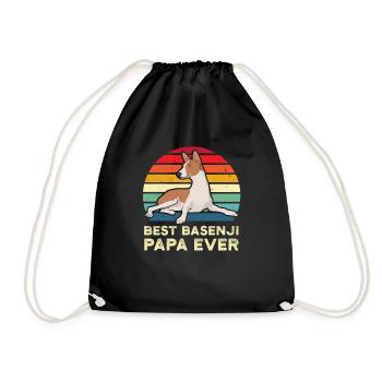 Meilleur Basenji Papa Ever Sunset Shirt Retro Basenji - Sac de sport léger - noir - Devant