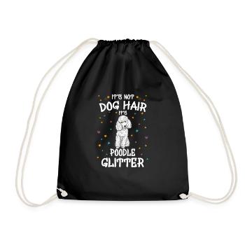 It's Not Dog Hair It's Poodle Glitter - Drawstring Bag - black - Front