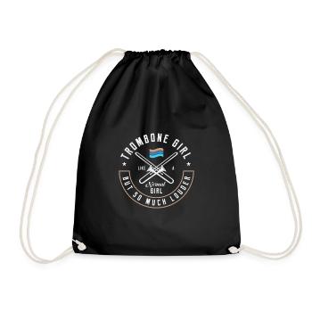 Trombone Musician Funny Gift idea - Drawstring Bag - black - Front