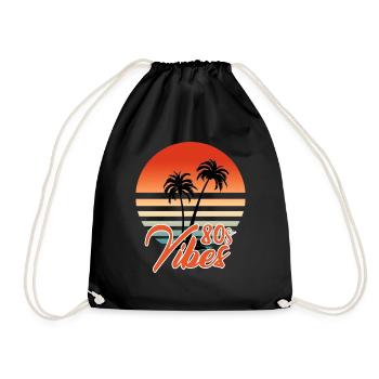 Vibes rétro des années 80 - Sac de sport léger - noir - Devant