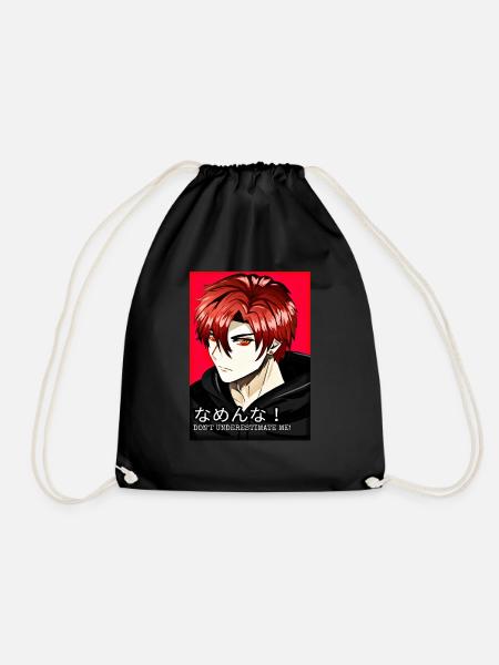 Red Anime Manga Design China Japan - Turnbeutel - Schwarz