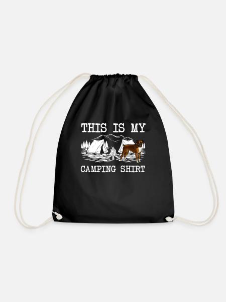 Lagerfeuer Boxer Hund Dies ist mein Camping - Turnbeutel - Schwarz