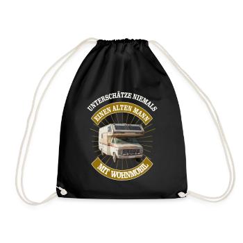 MOTORHOME OLD MAN - Drawstring Bag - black - Front