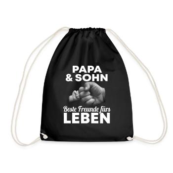Papa & Sohn Beste Freunde Fürs Leben - Turnbeutel - Schwarz - Vorne