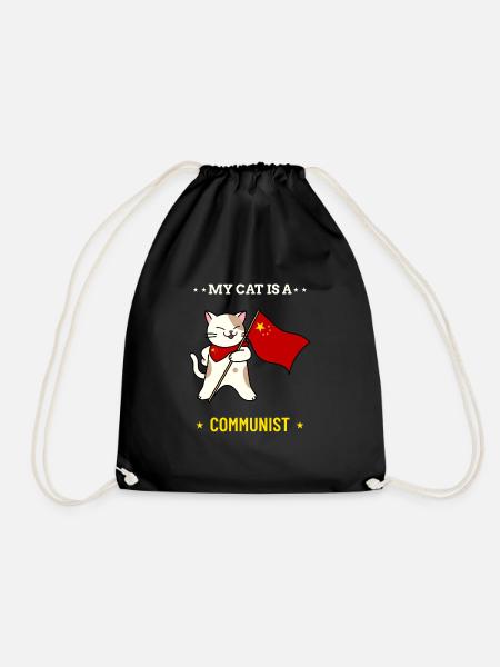 Meine Katze ist Kommunistin - Turnbeutel - Schwarz