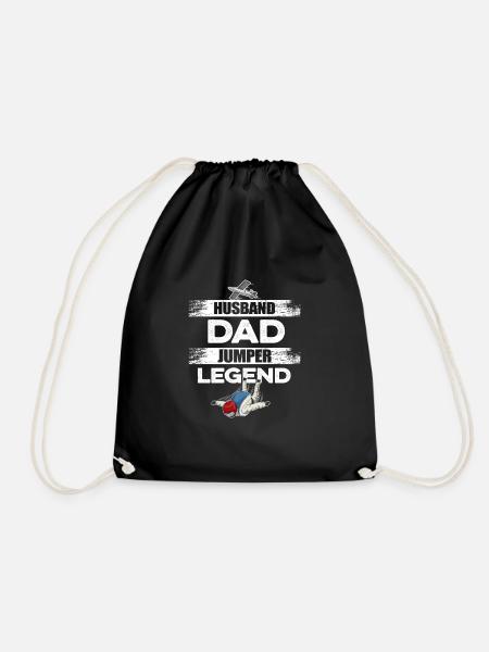 Skydiving saying for your skydiver - Drawstring Bag - black